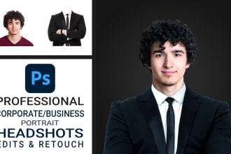 retouch corporate portrait headshot for your business, social media, and CV
