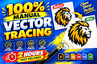 redraw logo and trace any graphics in jpeg to vector