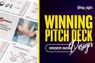 make winning pitch deck design or business presentation