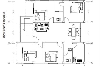 create 2d architectural plan from PDF or sketch