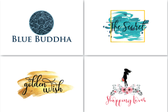 design feminine watercolor signature logo