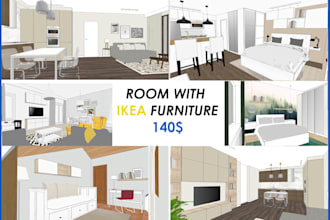 design your living room, bedroom, office with ikea furniture