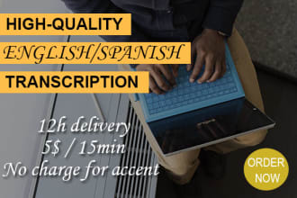 do spanish transcription of audio or video