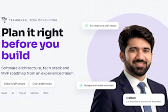 be your IT consultant for software architecture, tech stack and mvp roadmap