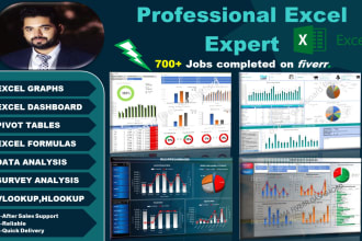 create excel graphs, pivot tables, dashboards and macros