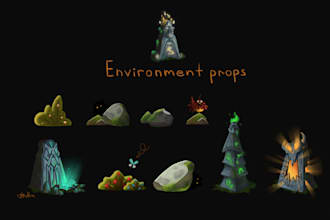 make a 2d art props or objects for games and cartoons