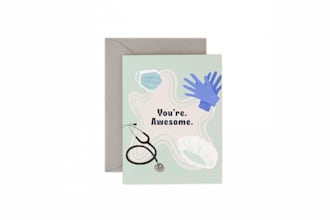 illustrate a cute greeting card