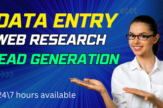 be your virtual assistant for data entry and web research in 24 hours