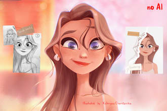 paint your cartoon portrait in disney style