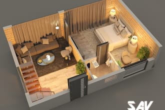 create high quality 3d floor plans in 3ds max and vray