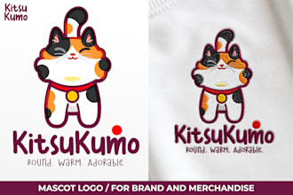 design cute mascot logo for brand and merchandise