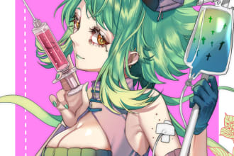 draw pro anime character, your oc, vtube art, nsfw or sfw