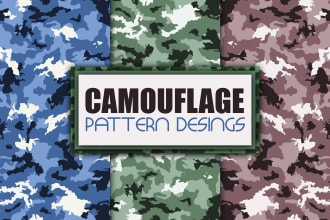design camouflage patterns with in 24 hours