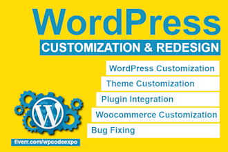 customize or redesign wordpress website