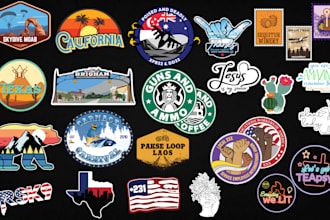 design vintage,retro stickers,patch,badges in few hours
