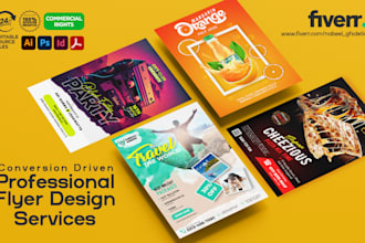 design amazing flyers for fitness, party, food, marketing and more