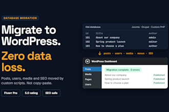 migrate any website or database to wordpress safely