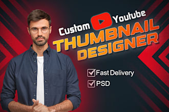 design your stunning youtube thumbnail for you