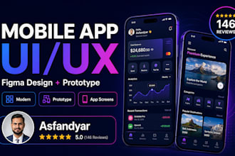 design modern figma UI UX for mobile app and prototype