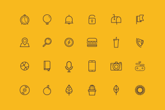 design unique, simple and modern custom icons set