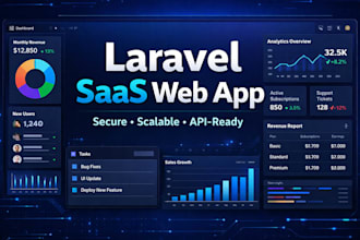 develop a scalable saas web application using laravel