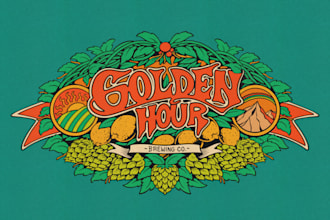 draw a unique beautiful retro illustrated logo for you