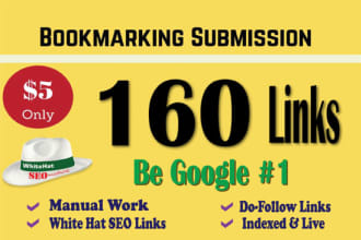 rank your website no1 by 160 bookmark submission links