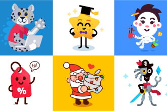 create flat funny cartoon character mascot