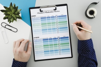 create any planner, journal invoice tracker in pdf file
