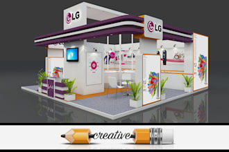 design an exhibition stand, booth, kiosk, stall