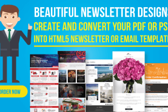 convert ur PDF to HTML template or PSD to HTML newsletter