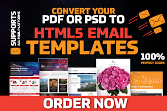 convert PDF or PSD HTML5 email template
