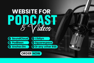 create a professional podcast or video showcase website