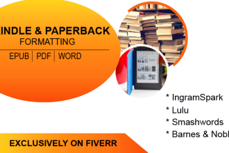do kindle ebook formatting and paperback book formatting for KDP