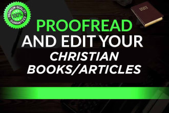 provide professional christian book editing and proofreading