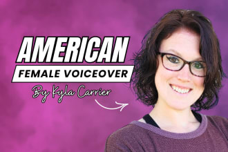 record an american female voice over in english