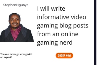 write informative video gaming blog posts from an online gaming nerd