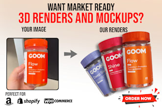 render your realistic 3d bottle and mockup label