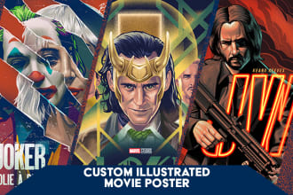 make an awesome professional illustrated movie poster