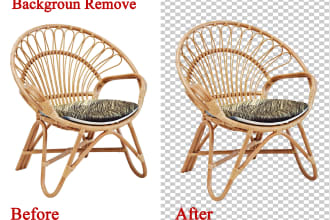 retouch product and remove background complex images