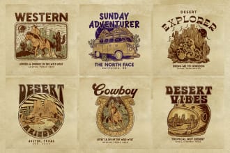 make a vintage illustration for a t shirt design