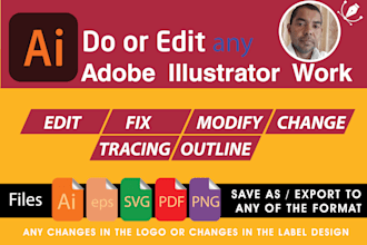 vector tracing your logo or edit, modify adobe illustrator ai ,eps files quickly