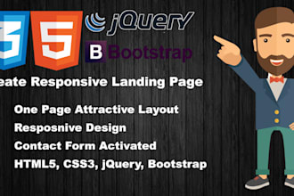 develope demanding landing page with responsiveness