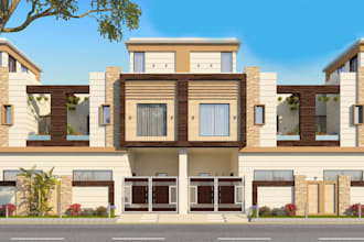 draw 3d elevation, rendering of 2d elevations