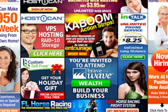 design your banner ad online in 4 sizes to promote your services or website