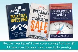 design an eye catching book cover with back and spine