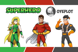 create premium superhero cartoon mascot character