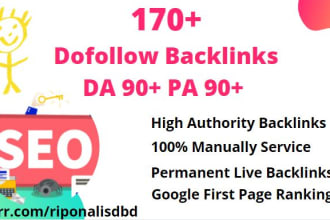 provide 170 high quality do follow SEO backlinks da90 pa90