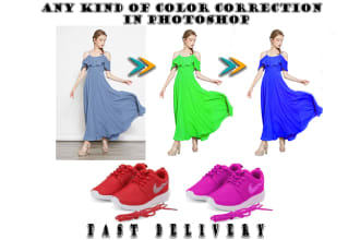 change the product color and color correction in photoshop