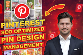 create SEO optimized pinterest pins design as a marketing manager
